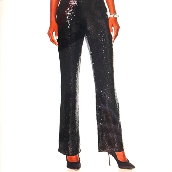 JOAN BOYCE Black Sequin Pants Pull-On Relaxed Fit Women’s Size XL 1X - Picture 1 of 16